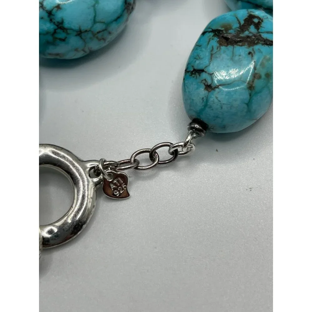 ATI 925 Sterling Silver Turquoise Spiral Pendant Round‎ Stone – Artisan Design